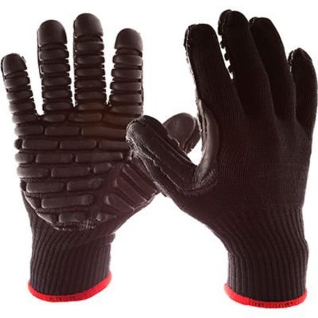 IMPACTO PROTECTIVE PRODUCTS Impacto Blackmaxx Lrg Vibration Reducing Glove, Elastic Knit, Flexible Coated Pad On Palm & Fingers VI473240